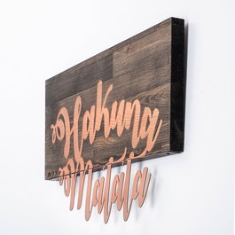Wallity Hakuna Matata Metal Decor - Nogal y cobre
